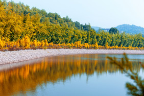 秋冬绿水青山风景