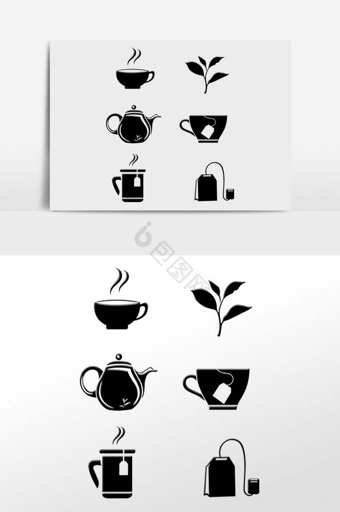 水墨茶具茶叶茶壶图片