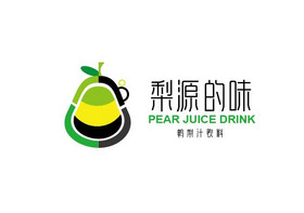 梨源的味鸭梨汁饮料logo