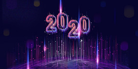 炫酷2020年会光线光晕背景