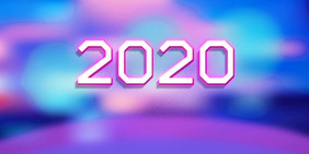 紫色梦幻光晕2020年会展板海报背景图