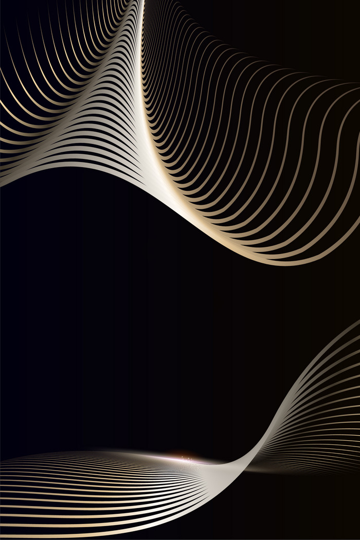 金色线条黑金地产科技