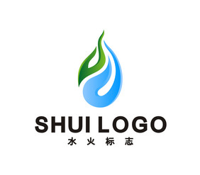 科技公司网络平台水火创意LOGO标志VI