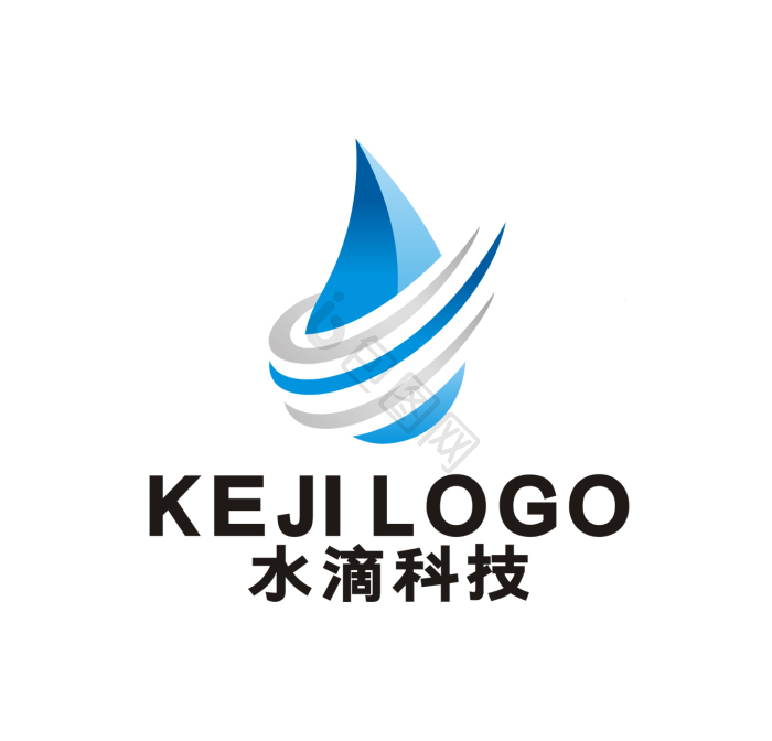 水滴快递科技公司净化冰logo标志vi模板-包图网