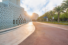 未来日落路面天空背景