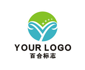 字母Y百合护肤美容LOGO标志VI