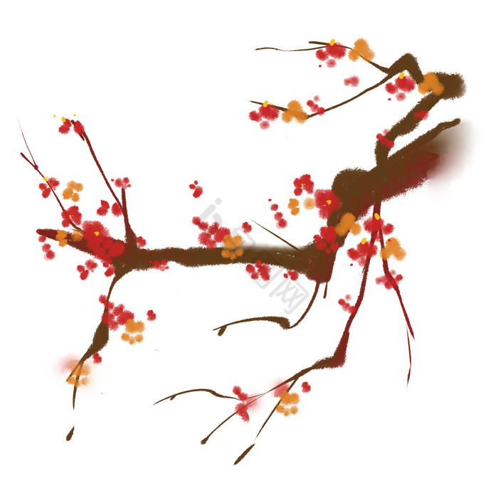 国画梅花图片-国画梅花素材免费下载-包图网