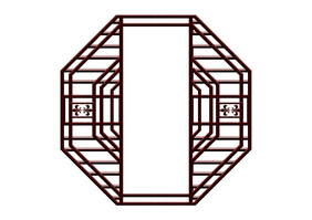 手绘复古镂空圆形窗户元素