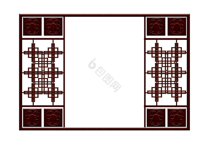 木质中式窗户框图片