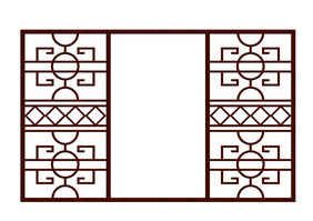 中式复古窗户框元素