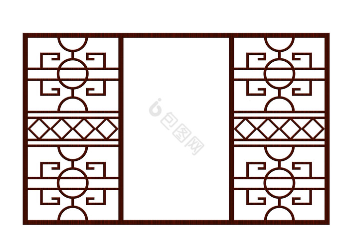 中式窗户框图片
