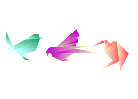 彩色折纸小鸟折纸鸟