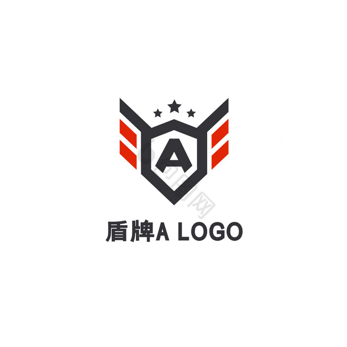 盾牌字母A翅膀LOGO图片