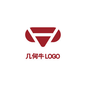 几何牛图案LOGO