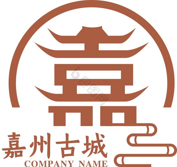 抽象古城vi标志logo