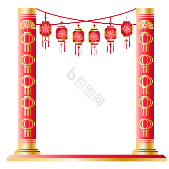 新年春节灯笼边框图片