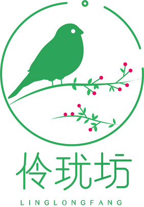 线条古风伶珑坊绣坊logo设计