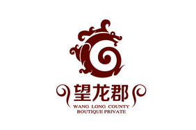 红色大气龙形房地产通用logo标志