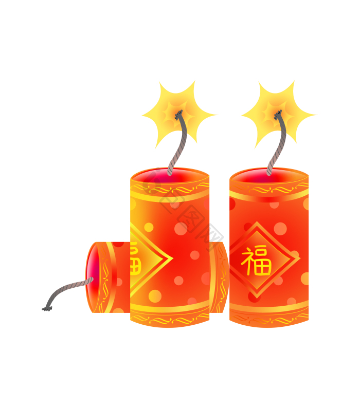 春节鞭炮炮竹png下载-包图网