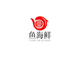 大气简约鱼图形餐饮海鲜logo标志