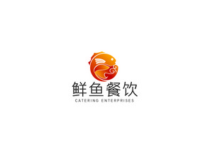 大气时尚鱼图形餐饮海鲜logo标志