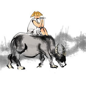 清明牧童童子牧牛图片