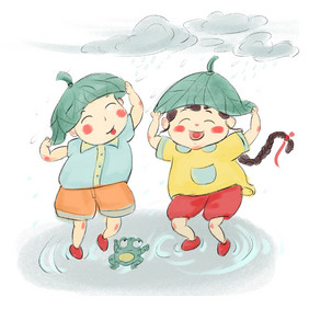 欢乐童年避雨小朋友