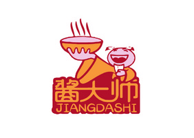 红色卡通酱大师餐饮logo标志