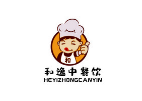 矢量卡通厨师餐饮logo标志