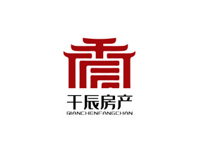 红色大气房地产logo标志