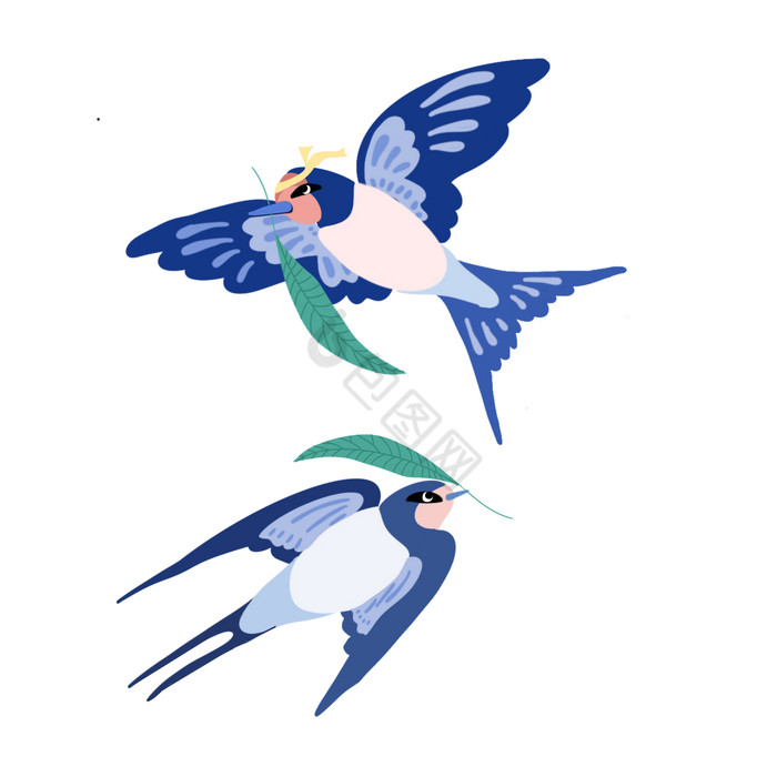春季燕子插画图片
