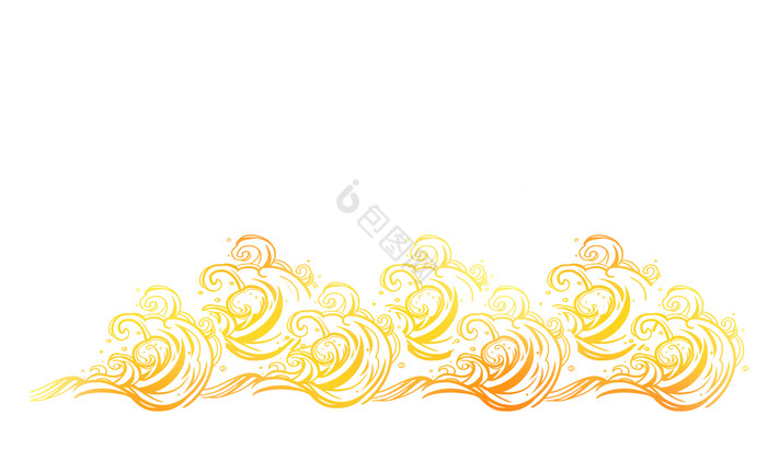 金色海浪图形插画