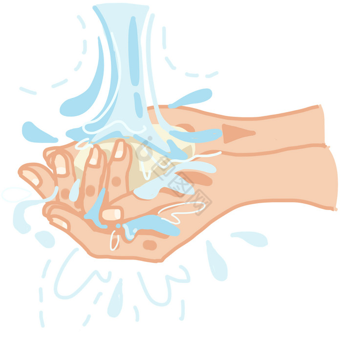 疫情防控讲卫生洗手插画图片