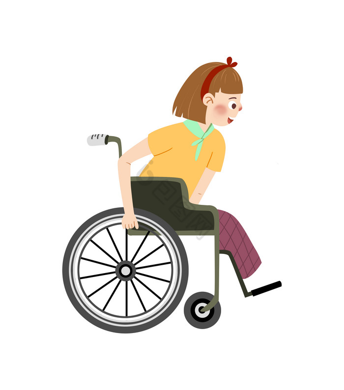 坐轮椅残疾人关心残疾人图片