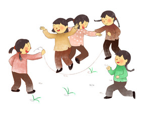 童年记忆玩耍跳绳儿童