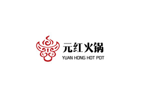 红色中国风火锅店logo