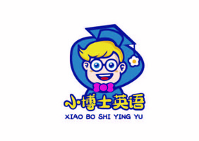 卡通人物英语教育培训机构logo标志