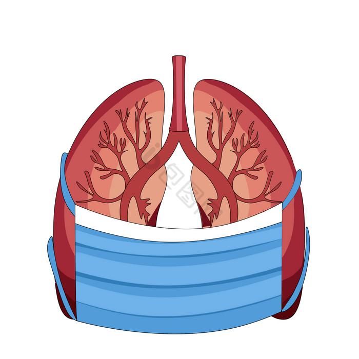 防护肺炎口罩插画图片