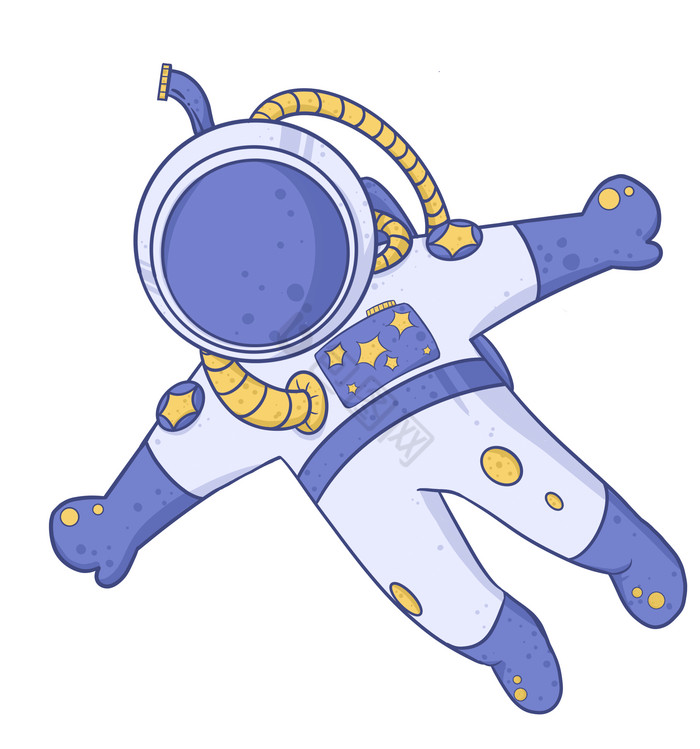 宇航员飞行插画图片