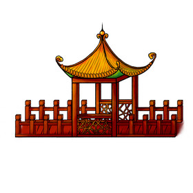 亭子插画