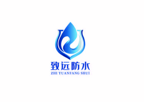 蓝色矢量渐变防水logo标志