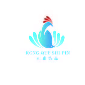 蓝色渐变矢量孔雀造型饰品logo标志