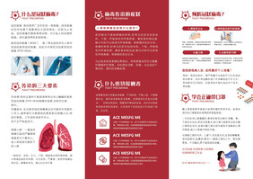 红色时尚新型冠状病毒肺炎预防知识三折页