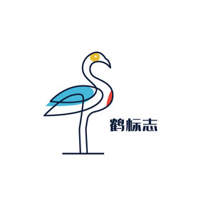 简约现代线条鹤logo