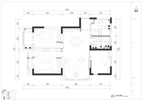 住宅三居室户型CAD施工图