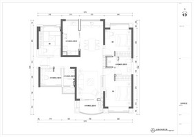 四居室户型CAD施工图纸