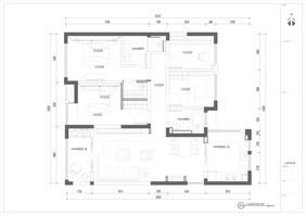 四室两厅户型CAD施工图纸