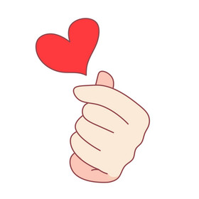 点赞手势心形插画图片