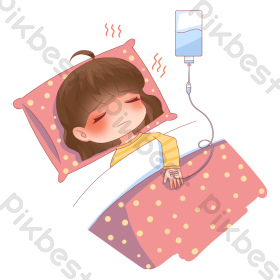 发烧输液女孩病毒症状图片