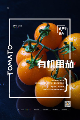 简约大气蔬菜海报番茄有机农产品宣传海报